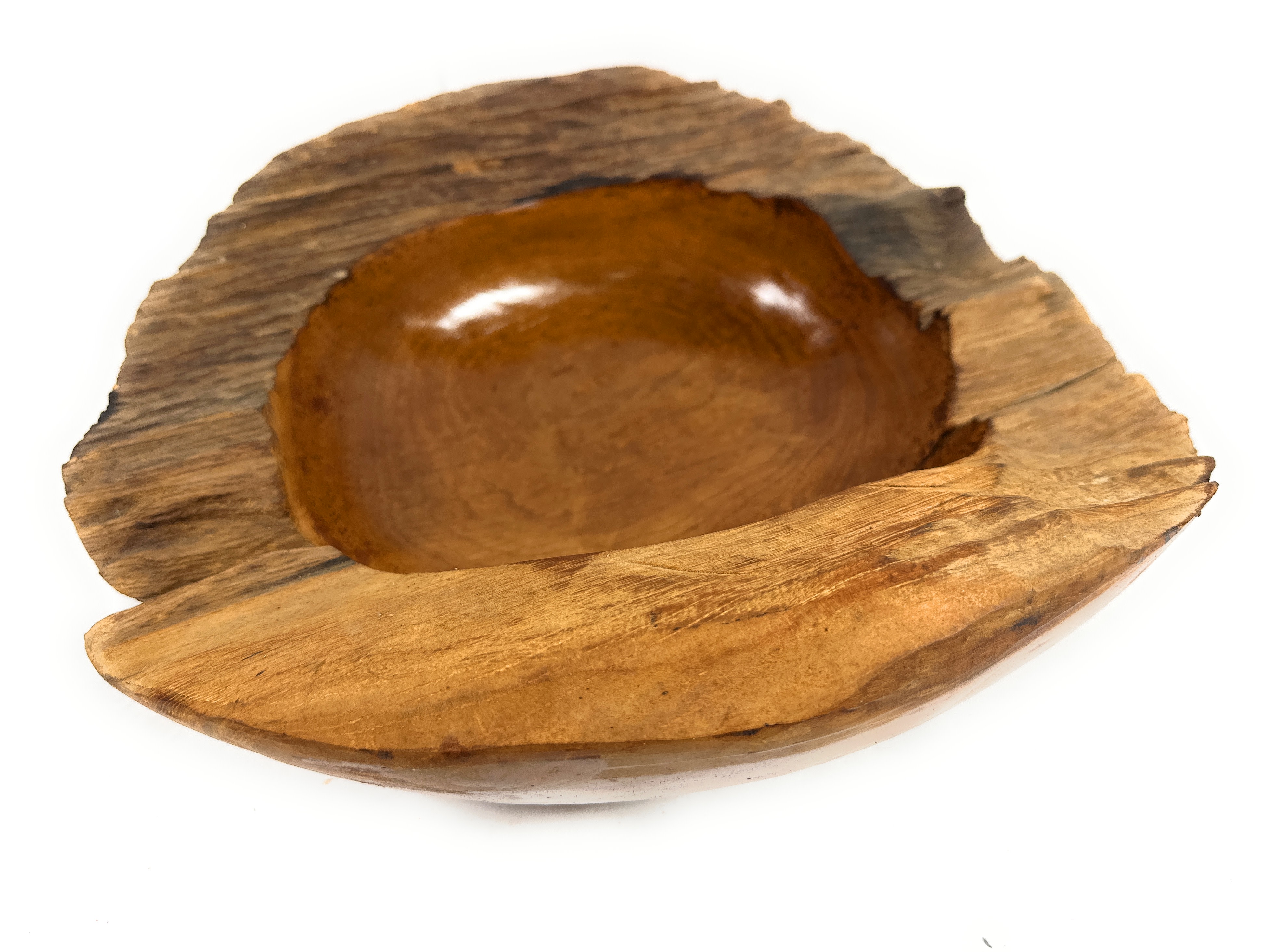 Rustic Teak Wooden Bowl 15 in X16 in X4 in Centerpiece | #HWA205 Rustic Teak Wooden Bowl 15 in X16 in X4 in Centerpiece | #HWA205